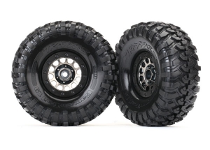  Tires and wheels, assembled (Method 105 black chrome beadlock wheels, Canyon Trail 1.9" tires, foam inserts) (1 left, 1 right)