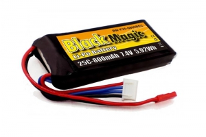 Black Magic 7.4V 800mAh, 25C, 2s1p, JST