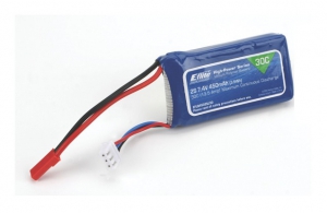 E-Flite Li-pol 7.4V 450mAh, 30C, 2s1p, JST