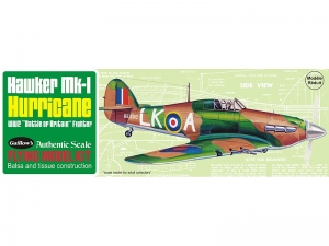 Сборная дер.модель.Самолет Hawker Hurricane. Guillows 1:30