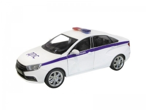 Машина "АВТОПАНОРАМА" LADA VESTA "Полиция" седан, 1/24, свет. звук. эффекты, в/к 24,5*12,5*10,5 см