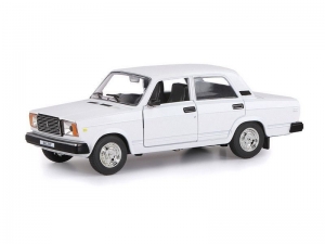 Машина "АВТОПАНОРАМА" ВАЗ 2107, 1/24, белый, инерция, в/к 24,5*12,5*10,5 см