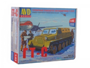 Сборная модель AVD Гусеничный транспортёр-снегоболотоход (ГТ-С), 1954 г., 1/43