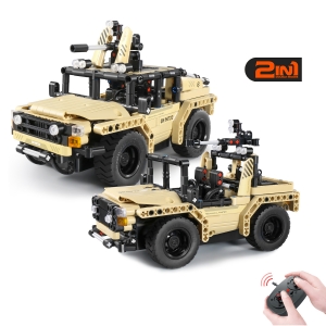 Конструктор военный джип QiHui 370 деталей (2в1, пульт)