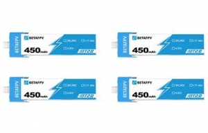 Аккумулятор BETAFPV 450 mAh BT2.0 1S 3.7V 30C HV LiPo (4шт)