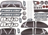 Кузов "неубивайка" Volkswagen Baja Bug для 1/8 Черный