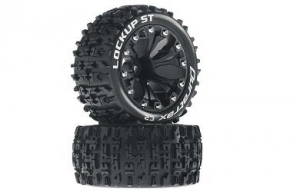 Покрышка и колёсный диск перед/зад Lockup ST 2.8" 12 мм 2WD (2шт.) (чёрные)