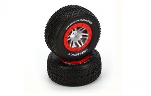 Покрышка и колёсный диск перед/зад SpeedTreads Konekt SC, Traxxas Slash 12 мм (2шт.) (красные)