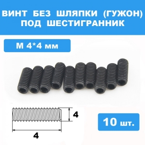 Винты М4*4мм (10шт) без шляпки под шестигранник