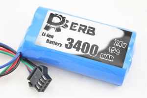 WPL-7434 Аккумулятор (4 pin) DERB Li-ion 7.4V 3400mAh