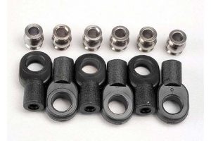 Traxxas Наконечники шаровой тяги с опорами (короткие) для TRAXXAS Revo, E-Maxx, T-Maxx, Slash, Stampede, 6шт. 