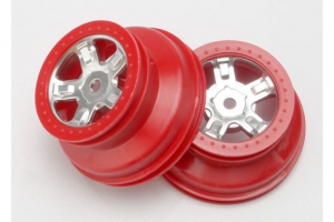 Traxxas Диски SCT для автомоделей масштаба 1:16, красный/хром, 2шт.