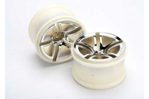 Traxxas Диски Twin-Spoke 2.8" нитро-передние для автомоделей масштаба 1:10, хром, 2шт. 