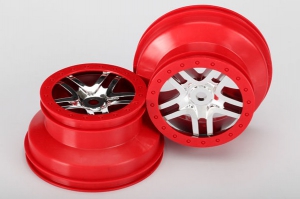 Traxxas Диски для Slayer Pro 4WD chrome/red, 2шт.