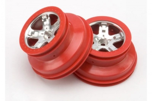 Traxxas Диски передние для заднеприводных автомоделей, chrome/red, 2шт.