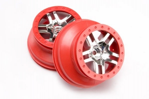 Traxxas Диски передние для заднеприводных моделей, chrome/red 2 шт. 
