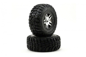 Traxxas Колеса TRAXXAS в сборе для установки назад только для заднеприводных моделей, chrome/black, 2шт.