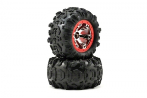 Traxxas Колеса в сборе для Summit масштаба 1:16, chrome/red, 2шт.