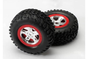 Traxxas Колеса в сборе для автомоделей масштаба 1:10, красный/хром, 2шт.