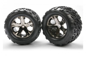 Traxxas Колеса задние в сборе 2.8”для Stampede, черный хром, 2шт.