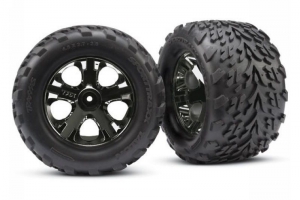 Traxxas Колеса нитро-задние/электро-передние в сборе 2.8”для Stampede 1:10, черный хром, 2шт.