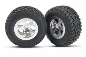 Traxxas Колеса передние в сборе для заднеприводных моделей, chrome, 2шт.