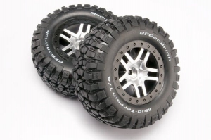 Traxxas Колеса передние в сборе для заднеприводных моделей, chrome/black, 2 шт. 