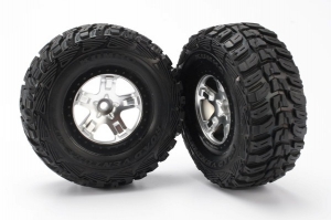 Traxxas Колеса передние в сборе для заднеприводных моделей, chrome/black, 2шт. 