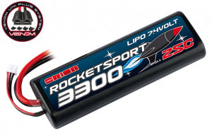 Team Orion Li-pol 7.4V 3300mAh, 25C, 2s1p, Venom Uni Plug