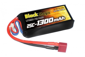 Black Magic 11.1V 1300mAh, 25C, 3s1p, Deans T-Plug