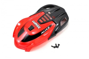 Traxxas Canopy, Alias, red/ 1.6x5mm BCS (self-tapping) (3)