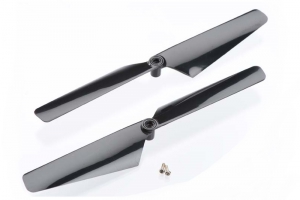 Traxxas Rotor blade set, black (2)/ 1.6x5mm BCS (2)
