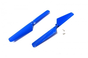 Traxxas Rotor blade set, blue (2)/ 1.6x5mm BCS (2)