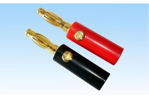AMASS Разъем банан D4.0мм позолоченный  1шт (Red or Black)