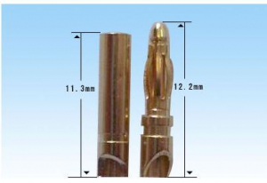 AMASS Разъем позолоченный D2.0мм (male+female) короткий 12мм