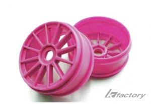 K Factory Диски багги 1/8 - "No-Slots" (12-Spoke/ 17mm/ Pink/ 2шт)