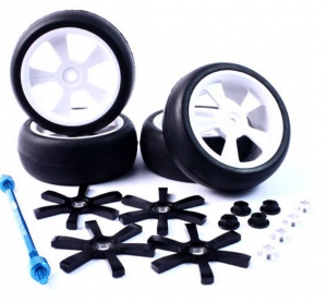 Yeah Racing Колеса в сборе 1/10 + спиннеры + стойка для хранения