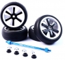 Yeah Racing Колеса в сборе 1/10 + спиннеры + стойка для хранения