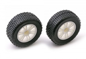 Associated Колеса в сборе - 1/18 Narrow Spoked , white (2шт)