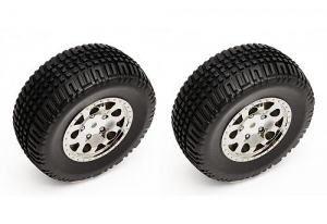 Associated Колеса в сборе SC10 4x4 KMC HEX chrome (2шт)
