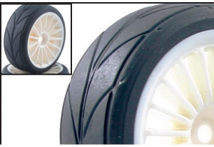 Fastrax Колеса туринг 1/10 - FASTRAX TREADED TYRES 20-SPOKE (4шт)