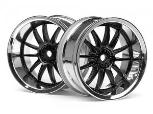 HPI Диски 1/10 - WORK XSA 02C 26mm (вынос 6mm) 2шт / CHROME-BLACK