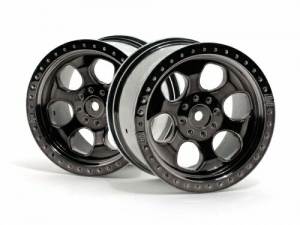 HPI Диски колесные трак 1/8 - 6 SPOKE BLACK CHROME (83x56MM/2шт) HEX14