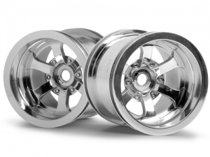 HPI Диски трак 1/10 - SCORCH 6-SPOKE SHINY CHROME (55x50mm) 2шт