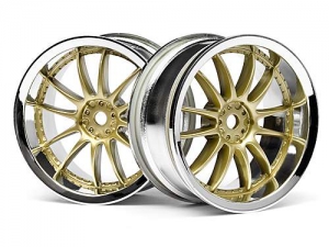 HPI Диски туринг 1/10 - WORK XSA 02C (26mm CHROME/GOLD/ вынос 3mm) 2шт