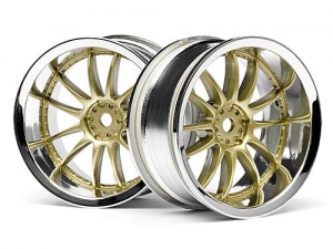 HPI Диски туринг 1/10 - WORK XSA 02C (26mm CHROME/GOLD/ вынос 6mm) 2шт