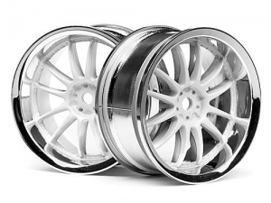 HPI Диски туринг 1/10 - WORK XSA 02C 26mm (CHROME/WHITE / вынос 3mm) 2шт