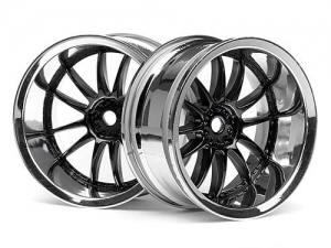 HPI Диски туринг 1/10 - WORK XSA 02C 26mm CHROME/BLACK (вынос 9mm) 2шт