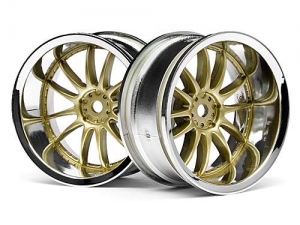 HPI Диски туринг 1/10 WORK XSA 02C (26мм CHROME-GOLD/ вынос 9mm) 2шт