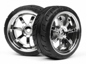 HPI Колеса в сборе 1/10 - T-GRIP 26mm RAYS 57S-PRO CHROME (2шт)